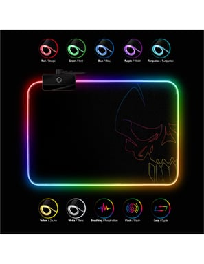 Spirit of Gamer Darkskull Tapis de souris de jeu Noir, Multicolore