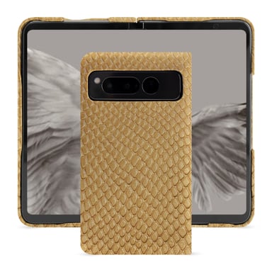Coque cuir Google Pixel Fold -  - Beige - Cuir Abaca