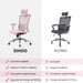 Silla ergonómica SIHOO M18 - Soporte de 4 puntos - Malla transpirable - Ajustable - Para 1,68-1,88m - Máx. 150kg - Certificado BIFMA - Rosa