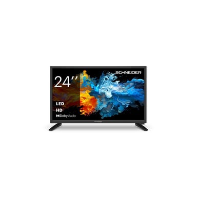 Téléviseur LED HD Schneider 24A3VX 60 cm Direct LED 1366x768 HDMI ARC USB enregistrement Dolby Audio Noir