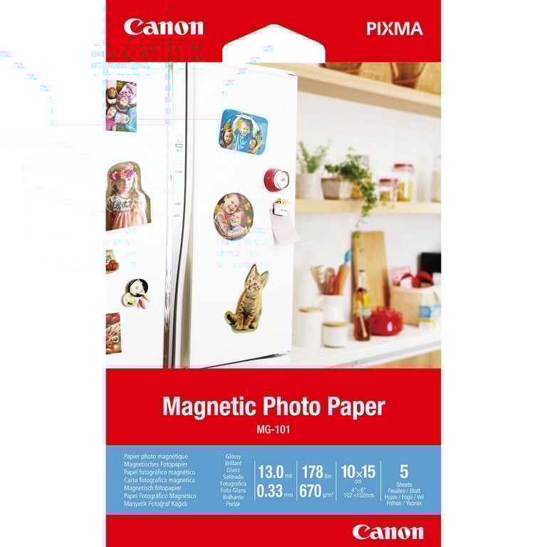 Papier d'impression Canon Papier photo magnétique MG 101 A6 5 Feuilles /m² - vue 3