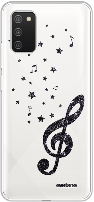 Evetane Coque Samsung Galaxy A02S souple transparente Motif Note de Musique