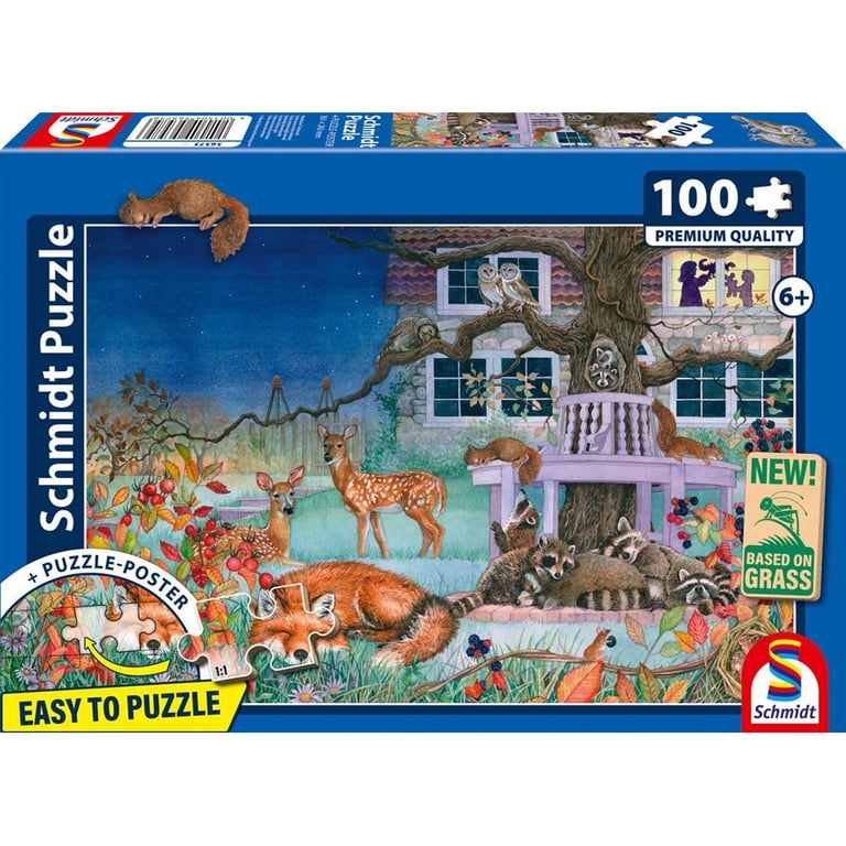 Puzzle 100 pièces Schmidt Spiele Nighttime Visit of Animals Dès Neuf
