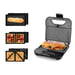 Kitchencook - Appareil à Sandwich 3en1 - 800w - Revêtement Antiadhésif - Plaque(21,6x12cm) - Contrôle Thermostat - Noir