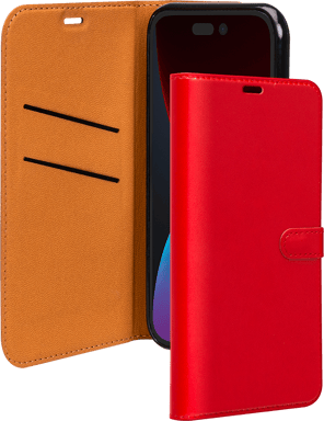 Etui Folio Wallet iPhone 14 Pro Max Rouge - Fermeture avec languette aimantée Bigben
