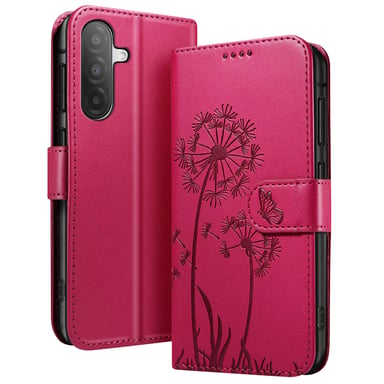 Zanaé Funda tipo cartera para Galaxy A26 Diseño premium Flores Mariposa Rojo