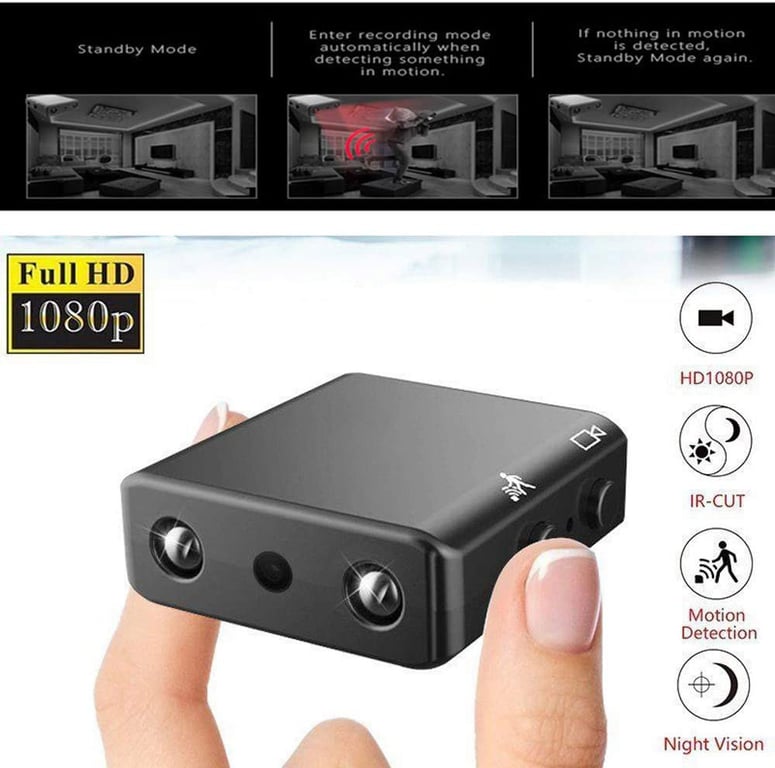 Mini Caméra Espion Full HD 1080 12Mpx Vision Nocturne LED IR Capteur  Mouvement YONIS - Yonis