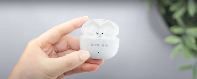 Muse M-270 TWS auricular y casco Auriculares True Wireless Stereo (TWS) Dentro de oído Llamadas/Música Bluetooth Blanco