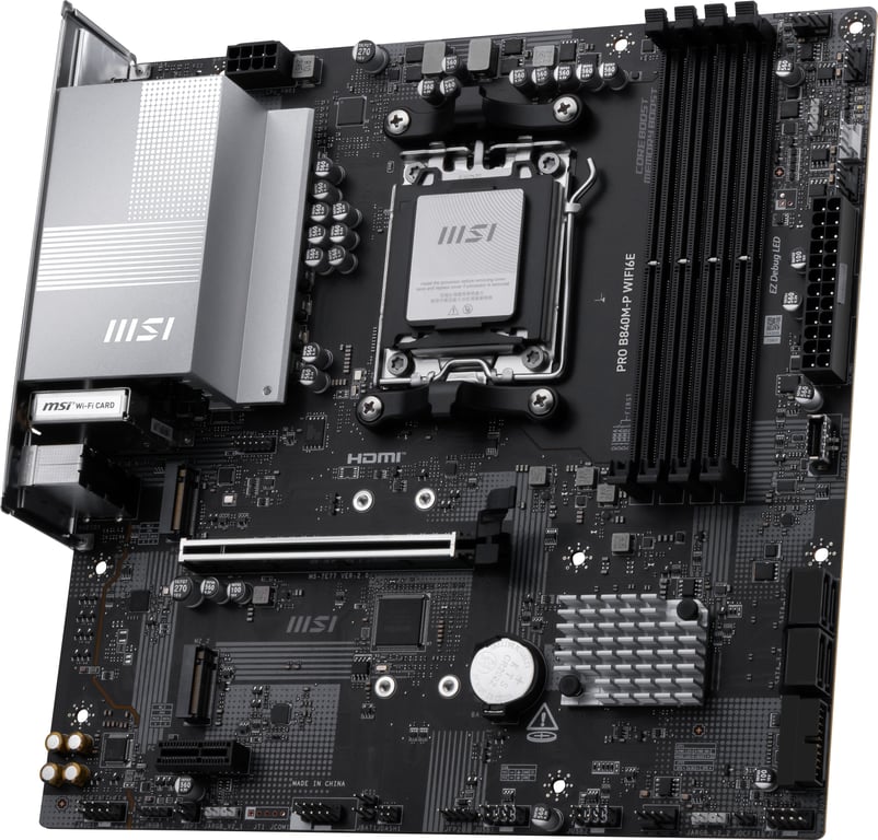 MSI PRO B840M-P WIFI6E carte mère AMD B840 Emplacement AM5 micro ATX - Neuf