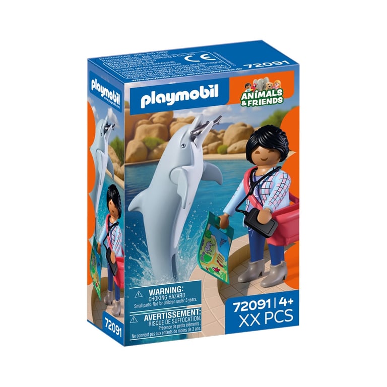 Playmobil Animaux et amis 72091 Zoo : dauphin et visiteuse - vue 2