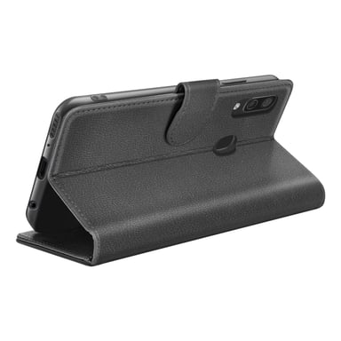 Étui Portefeuille pour Samsung A40 Support et Languette Magnétique Noir