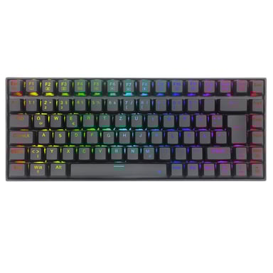 Clavier de jeu mécanique Redragon K629-RGB avec rétroéclairage RGB 75% | 84 touches | Interrupteurs rouges | Disposition DE | Noir