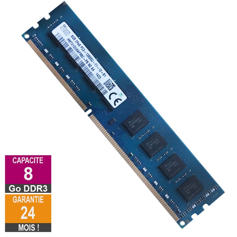 HYNIX Barrette M&eacute;moire 8Go RAM DDR3 HMT41GU6AFR8C-PB DIMM PC3-12800U 