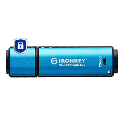 Kingston Technology IronKey 256Go USB-C Vault Privacy 50C chiffrée AES-256, FIPS 197 - Neuf