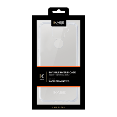 Coque hybride invisible pour Xiaomi Redmi Note 9, Transparente