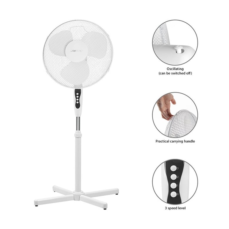 Ventilateur sur pied CLATRONIC VL Oscillation Réglable en hauteur et inclinaison - vue 3