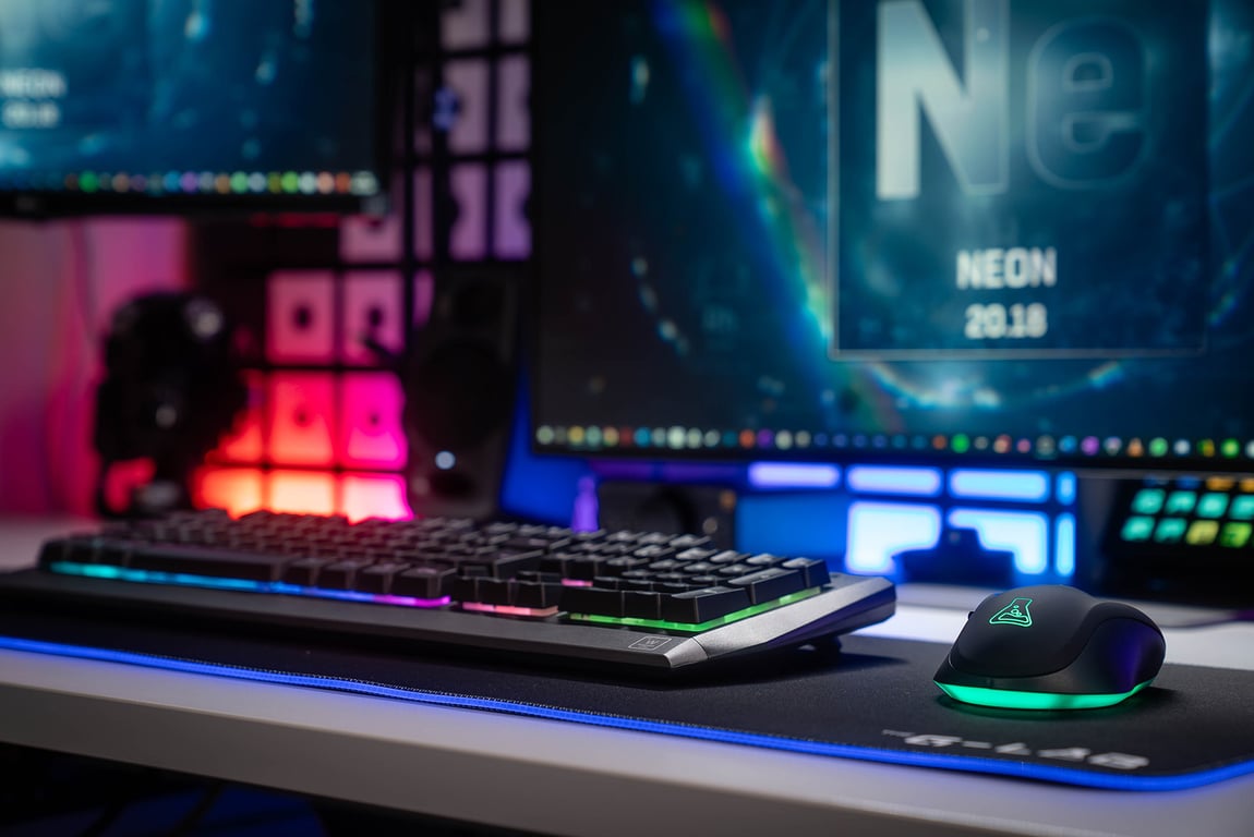 Souris Gaming sans fil The G-Lab RGB Kult Neon Noir