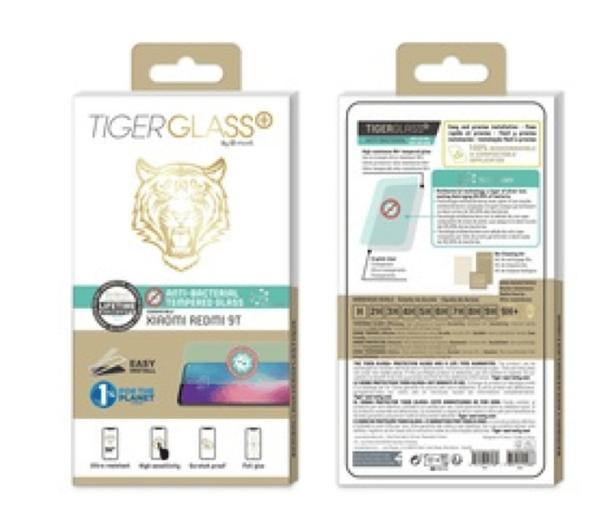 Muvit Tiger Glass Plus - Verre Trempé Antibactérien pour Xiaomi Redmi 9T - Neuf