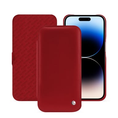 Housse cuir Apple iPhone 15 Pro -  - Rouge - Cuir lisse