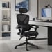 Roline Chaise de Bureau Ergonomique Inclinable Maille Noir Repose-Pied