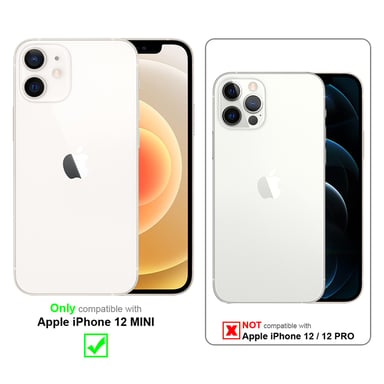 Coque pour Apple iPhone 12 MINI en NOIR NUIT Housse de protection Étui au design flip avec fermeture magnétique