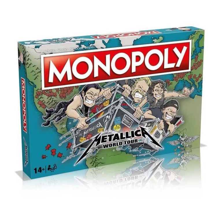 Jeu de société WINNING MOVES Monopoly Metallica World Tour édition thématique 14+ 6 pions métal multicolore - Neuf