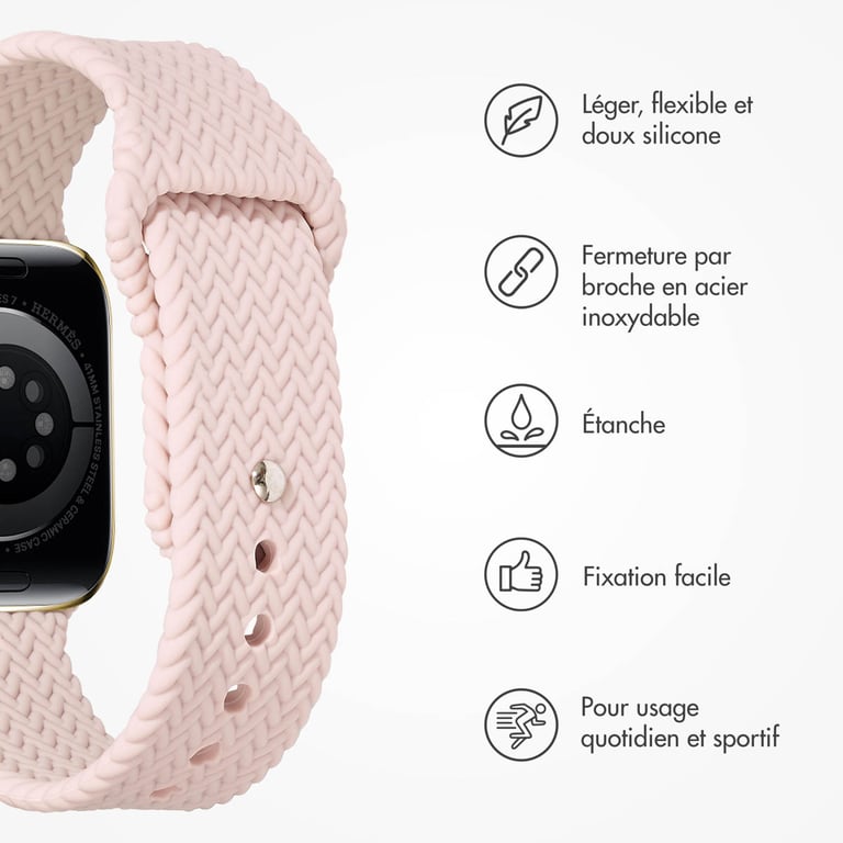 Bracelet Apple Watch 42mm Silicone tressé - vue 3