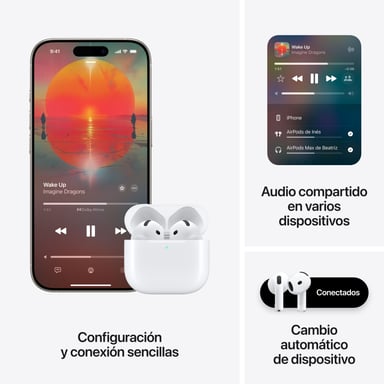 Airpods 4 (2024) Blanc avec Boîtier de charge USB-C Ecouteurs sans fil avec réduction active du bruit