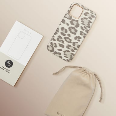 Selencia Coque Sabi imprimé panthère avec MagSafe pour Apple iPhone 12 (Pro) - Soft Ivory