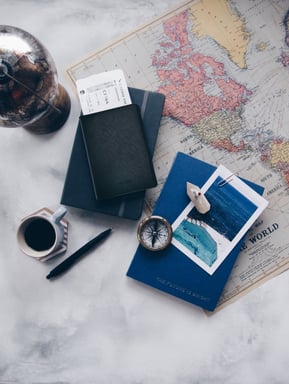 Etui passeport saffiano pour voyage, minuit noir