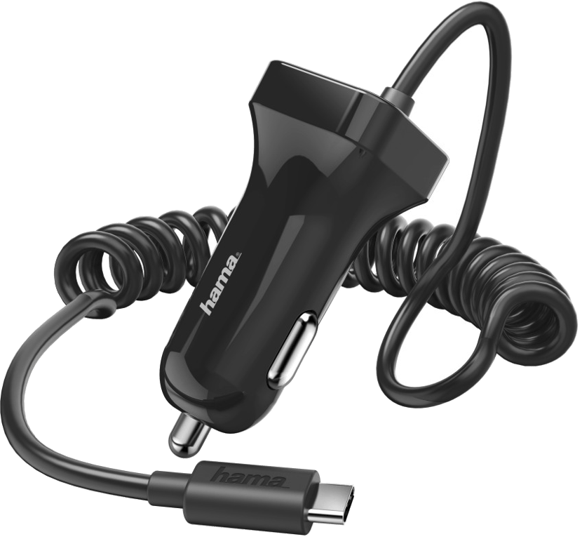 Chargeur pour voiture, USB Type-C, 2,4 A, noir