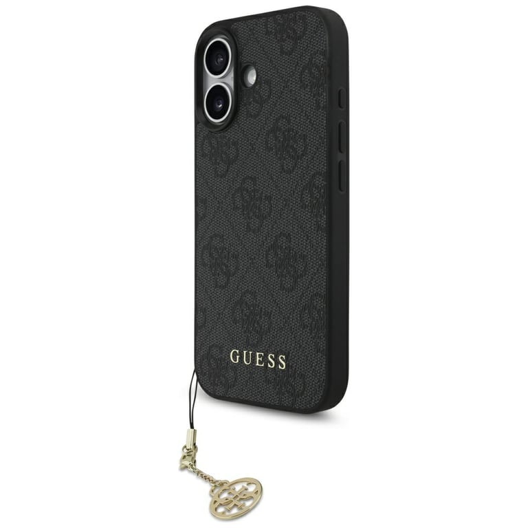 Funda MagSafe Guess 4G Charms Collection para iPhone 17 negro - Nuevo