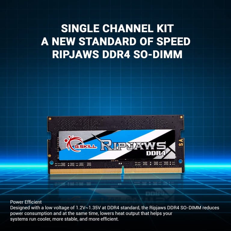 G.Skill RipJaws Series SO DIMM 8 Go DDR4 3200 MHz CL22 - vue 2