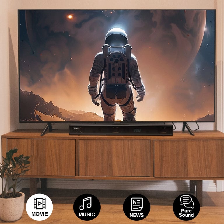 Hiwill A51 PRO barre de son TV 5.1 - Dolby Avec Caisson 6,5  Sans Fil 2 Enceintes Surround - Noir - Neuf
