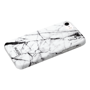 Guscio in silicone effetto marmo per Apple iPhone 6/6s/7/8/SE 2020, Bianco