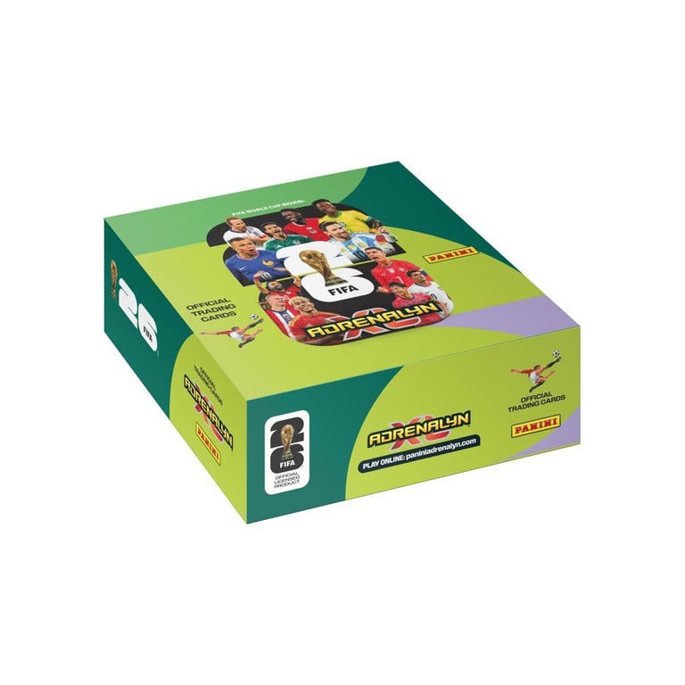 Boîte de cartes à collectionner Panini Adrenalyn XL FIFA World Cup 26 24 pochettes 192 cartes Vert - Neuf
