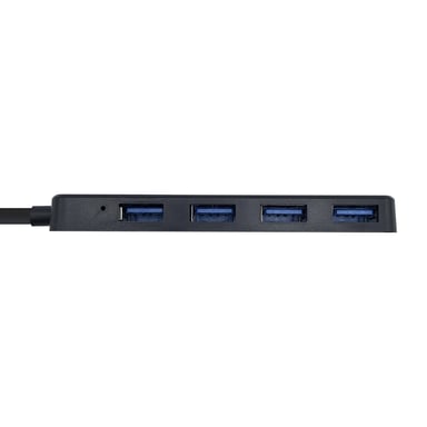 AISENS Hub USB 3.0, Tipo A/M - 4 x Tipo A/H, Negro, 30 cm
