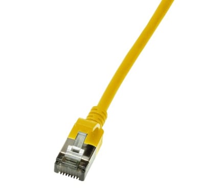 LogiLink Slim U/FTP câble de réseau Jaune 0,3 m Cat6a U/FTP (STP)