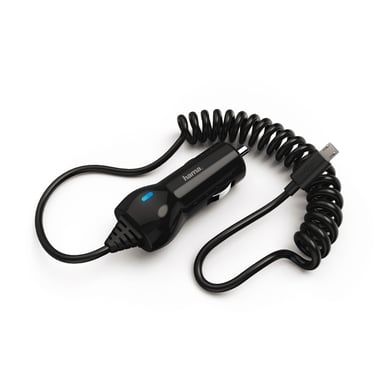 Cargador de coche, micro-USB, 1,2 A, negro