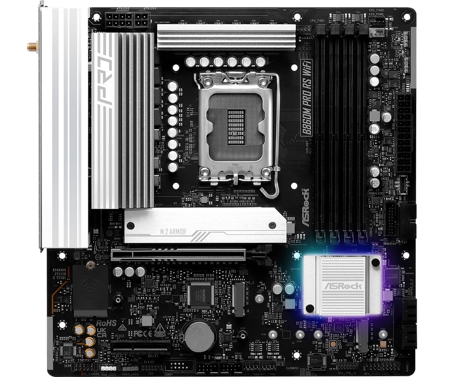 Asrock B860M Pro RS WiFi Intel B860 LGA 1851 Socket V1 micro ATX Neuf - vue 3