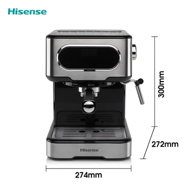 Hisense HESCM15DBK machine à café Manuel Machine à expresso 1,5 L