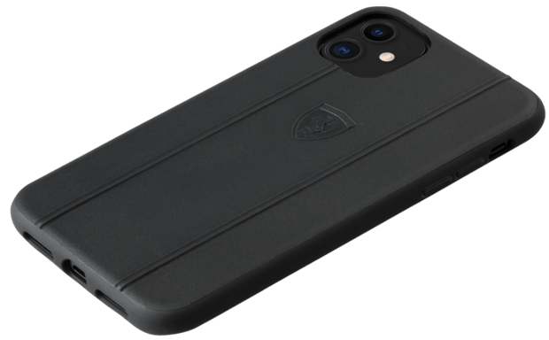 Funda de piel auténtica Ferrari Off Track para Apple iPhone 11, Negro