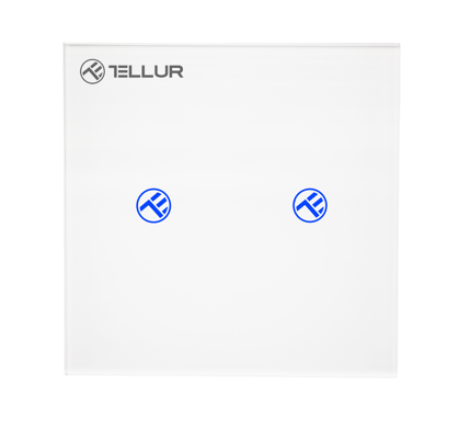 Interruptor Tellur Smart WiFi, SS2N, con/sin Neutro, 2 puertos, 1800W, 10A