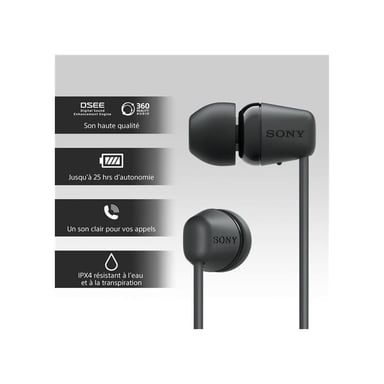 Sony WI-C100 Auriculares Inalámbrico Dentro de oído Llamadas/Música Bluetooth Negro