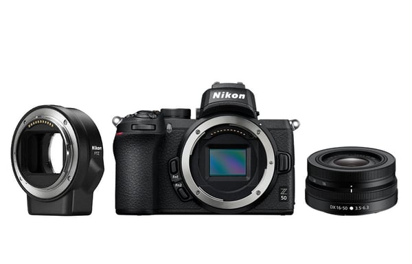 Nikon Z 50 + 16-50mm + FTZ Adapter MILC 20,9 MP CMOS 5568 x 3712 Pixeles Negro
