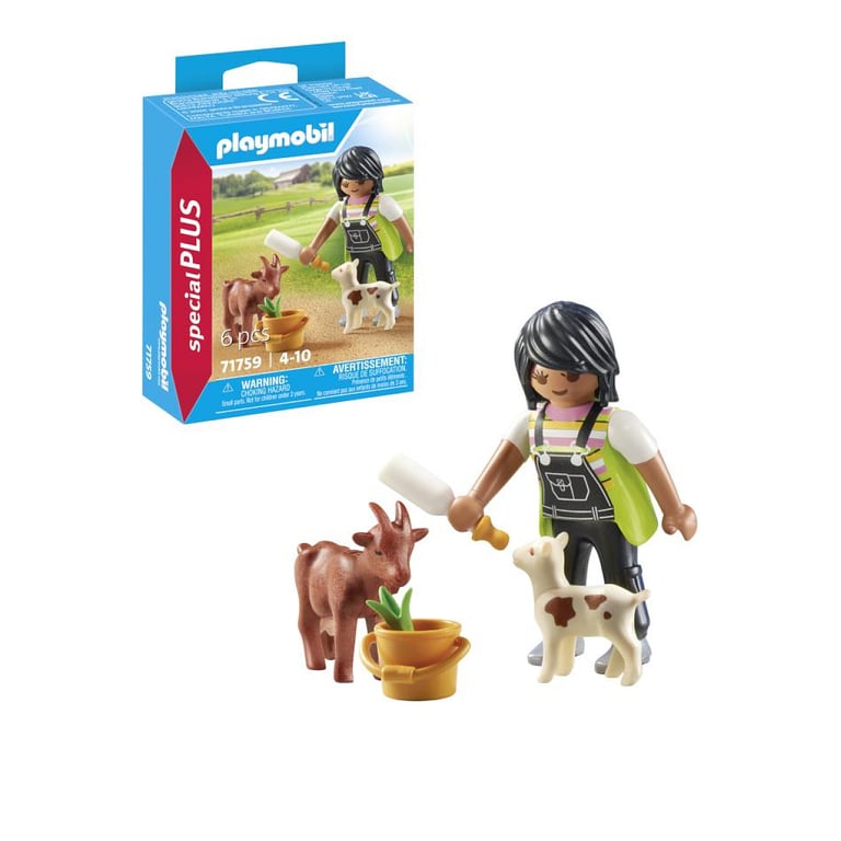 Fermière Avec Chèvre Et Chevreau Playmobil La Boite - vue 3