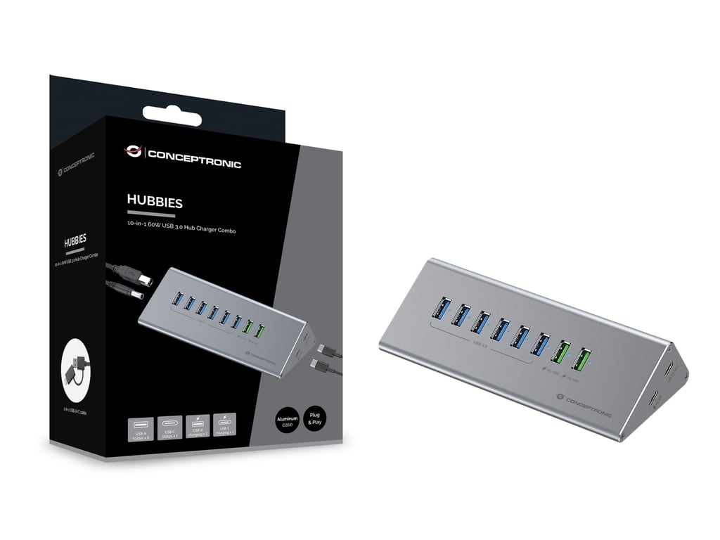 Conceptronic Hub USB 3.0 10 ports - vue 2