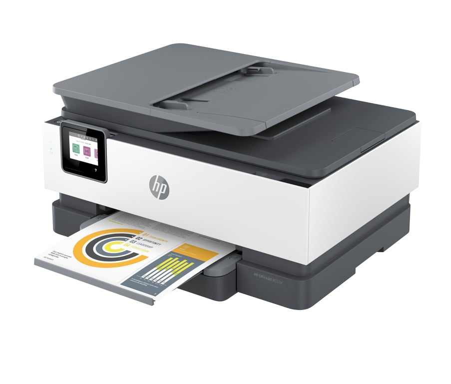 HP OfficeJet Pro Imprimante tout en un Jet d'encre couleur – d'Instant Ink inclus avec HP+ CopieScanFaxChargeur auto de documents RectoVerso Wifi - vue 4