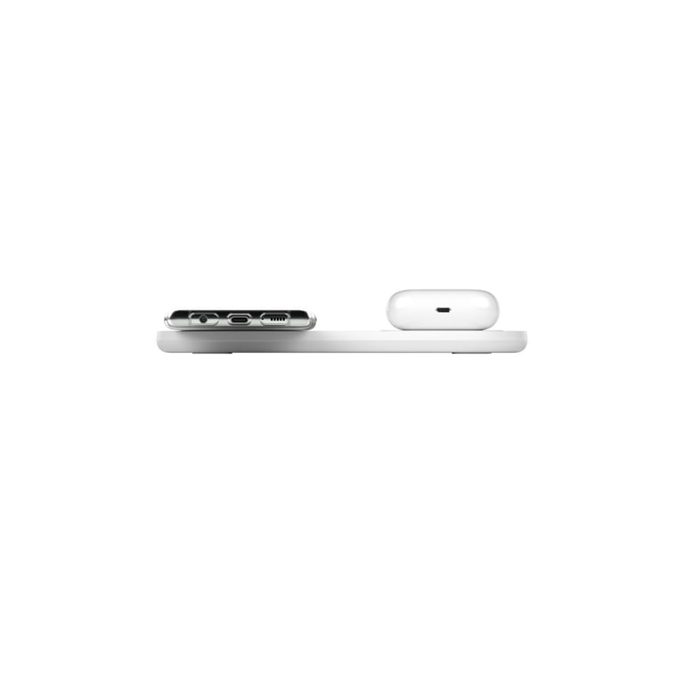 Belkin Dual Induction Charging Station (caricatore wireless doppio da 10 W per iPhone 14/14 Plus, 14 Pro, 14 Pro Max, 13, 12, Galaxy S22, S22+, S22 Ultra, Pixel 4, 4XL, AirPods, ecc.)