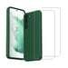 EVETANE Coque Samsung Galaxy S23 Silicone liquide Vert Foret + 2 Vitres en Verre trempé Protection écran Antichocs